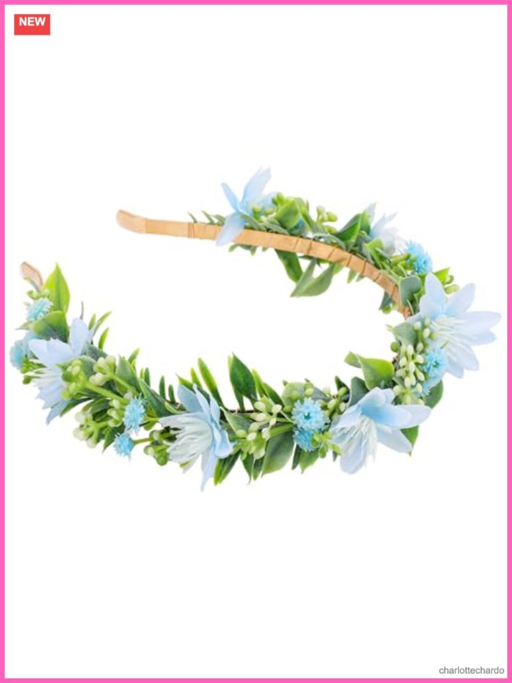 Fairy Flower Crown Artificial Orchid Floral Headpiece Adjustable Ribbon